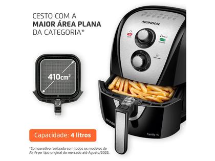 Fritadeira Elétrica sem Óleo/Air Fryer Mondial Family AFN-40-BI Preto 4L com Timer